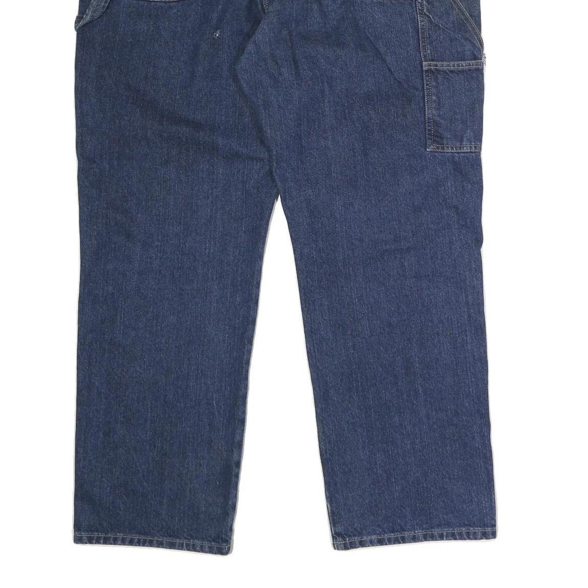 DICKIES Mens Jeans Blue Regular Straight Denim W42 L31 Workwear Cotton Blend