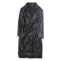 BERSHKA Womens Overcoat Jacket Black Faux Leather M