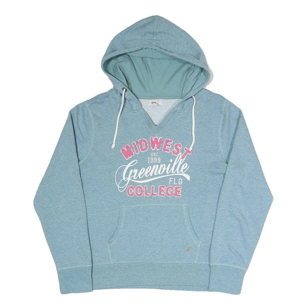 FLASHLIGHT Womens Blue Midwest Greenville College Pullover Hoodie M Cotton Blend