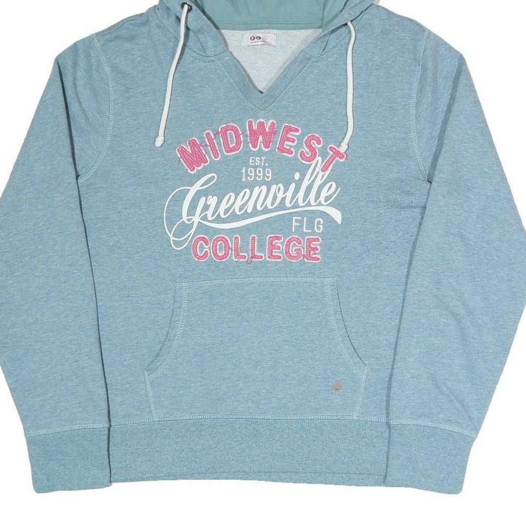 FLASHLIGHT Womens Blue Midwest Greenville College Pullover Hoodie M Cotton Blend