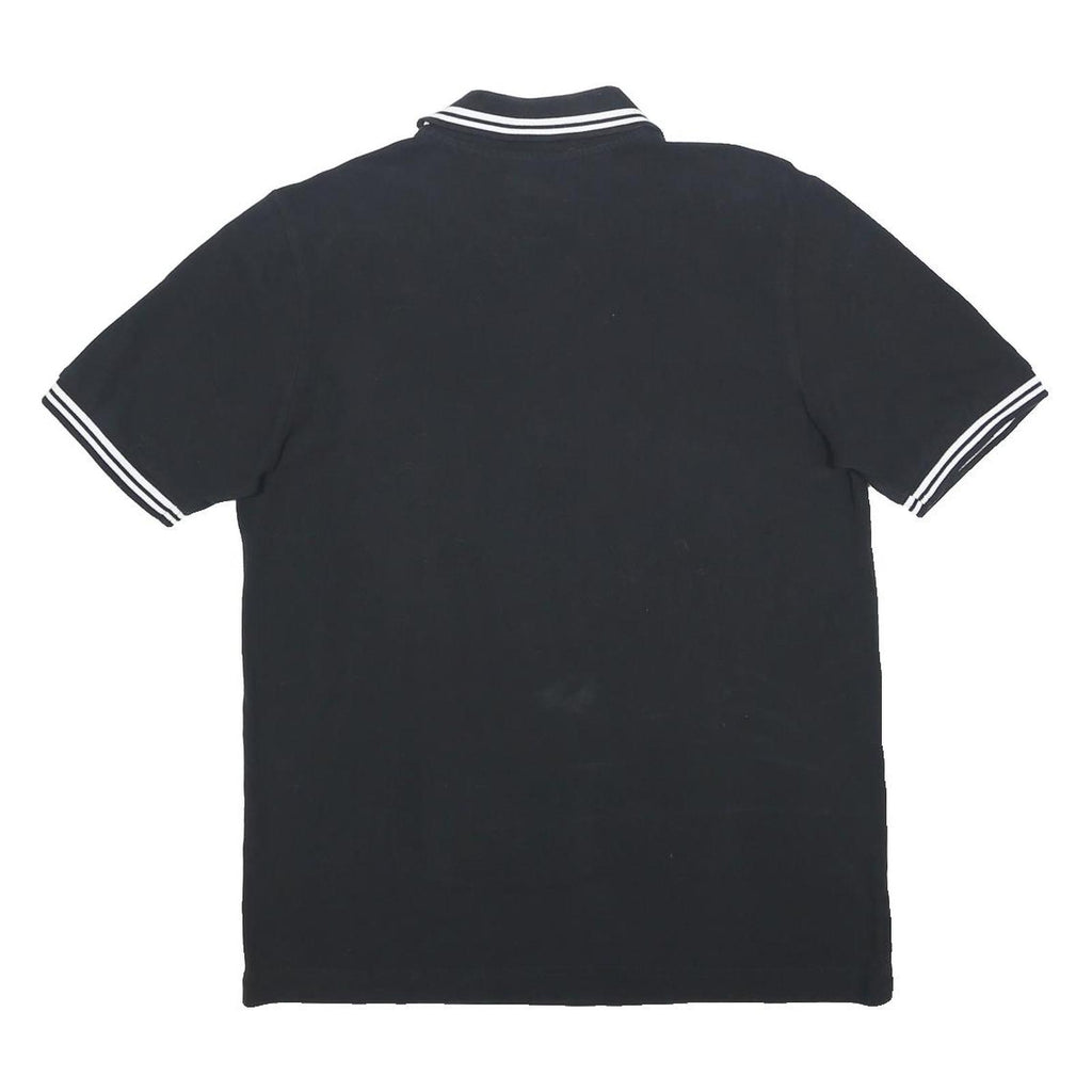 KAPPA Mens Black & White Cotton Blend Short Sleeve Polo Shirt M Casual