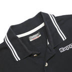 KAPPA Mens Black & White Cotton Blend Short Sleeve Polo Shirt M Casual
