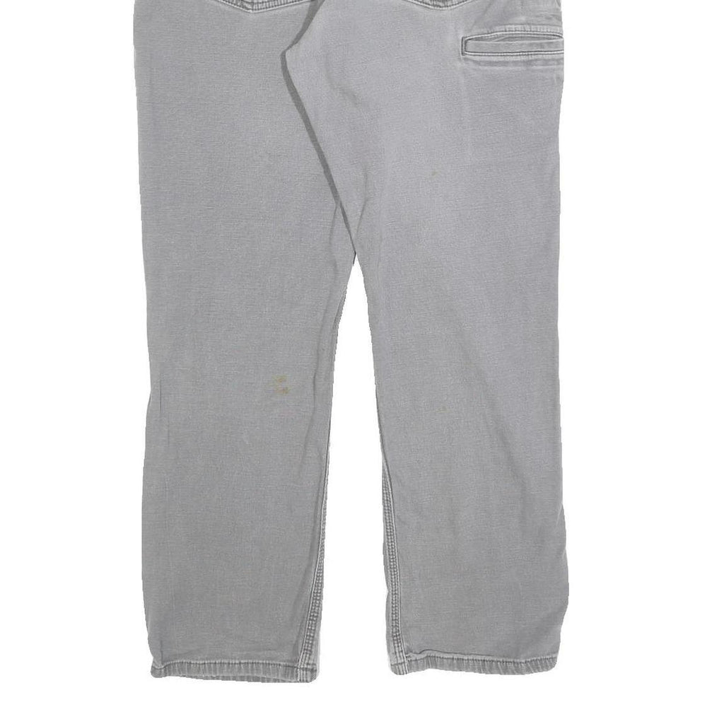 CARHARTT Mens Cotton Grey Relaxed Fit Straight Leg Trousers W32 L30 Workwear Zip