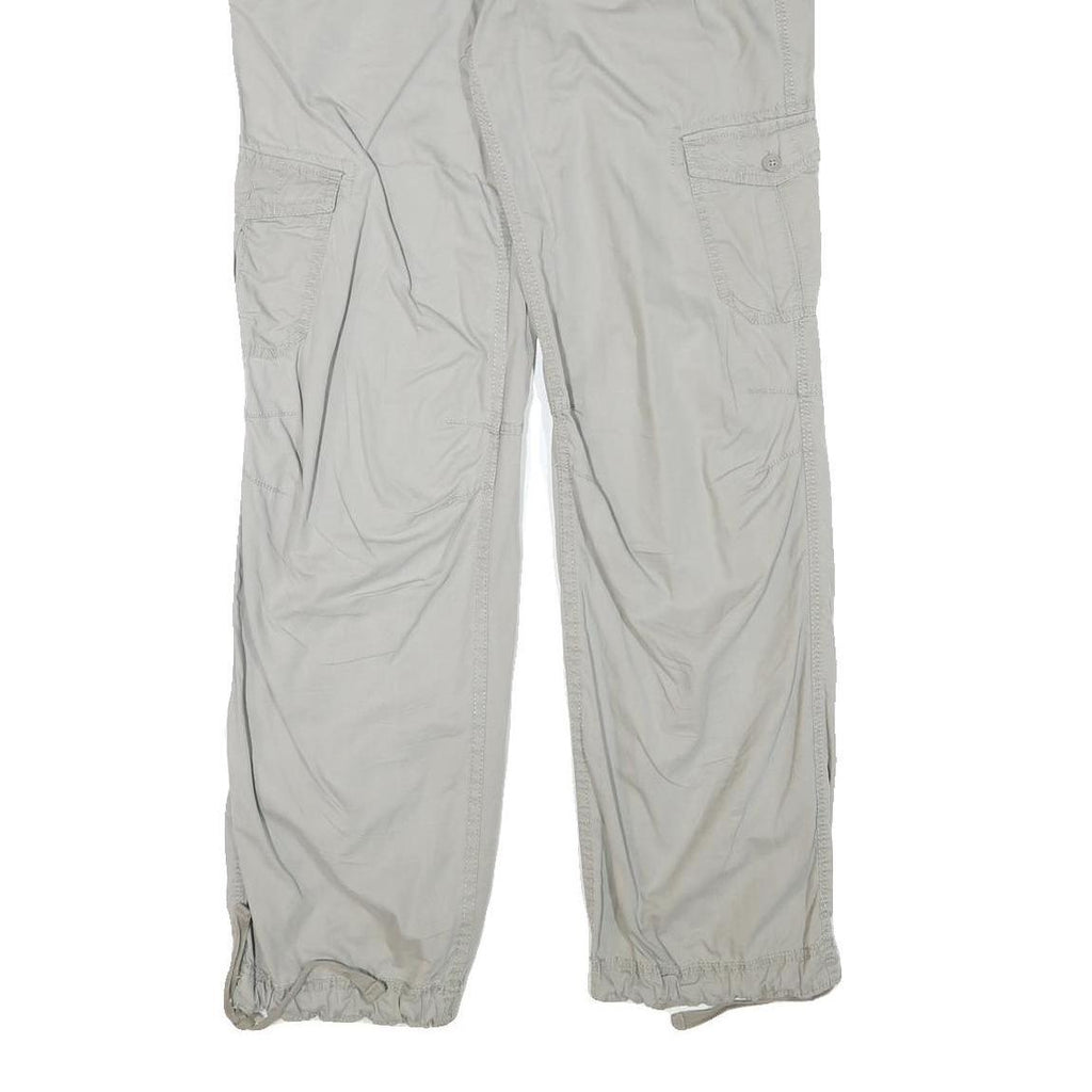H&M Mens Cotton Blend Beige Regular Fit Cargo Trousers W34 L34 Comfortable