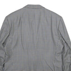 SCHILD Mens Grey & Blue Check Wool Blazer Jacket L Woven Classic Button Closure