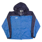 PUMA Mens Rain Jacket Blue Hooded S