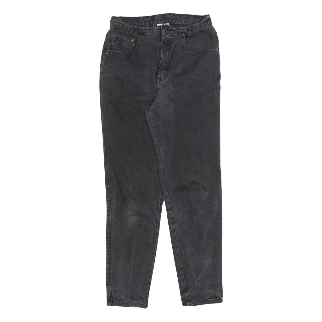 GARRY Womens Jeans Black Regular Straight Denim Medium W28 L30 Stylish Zip