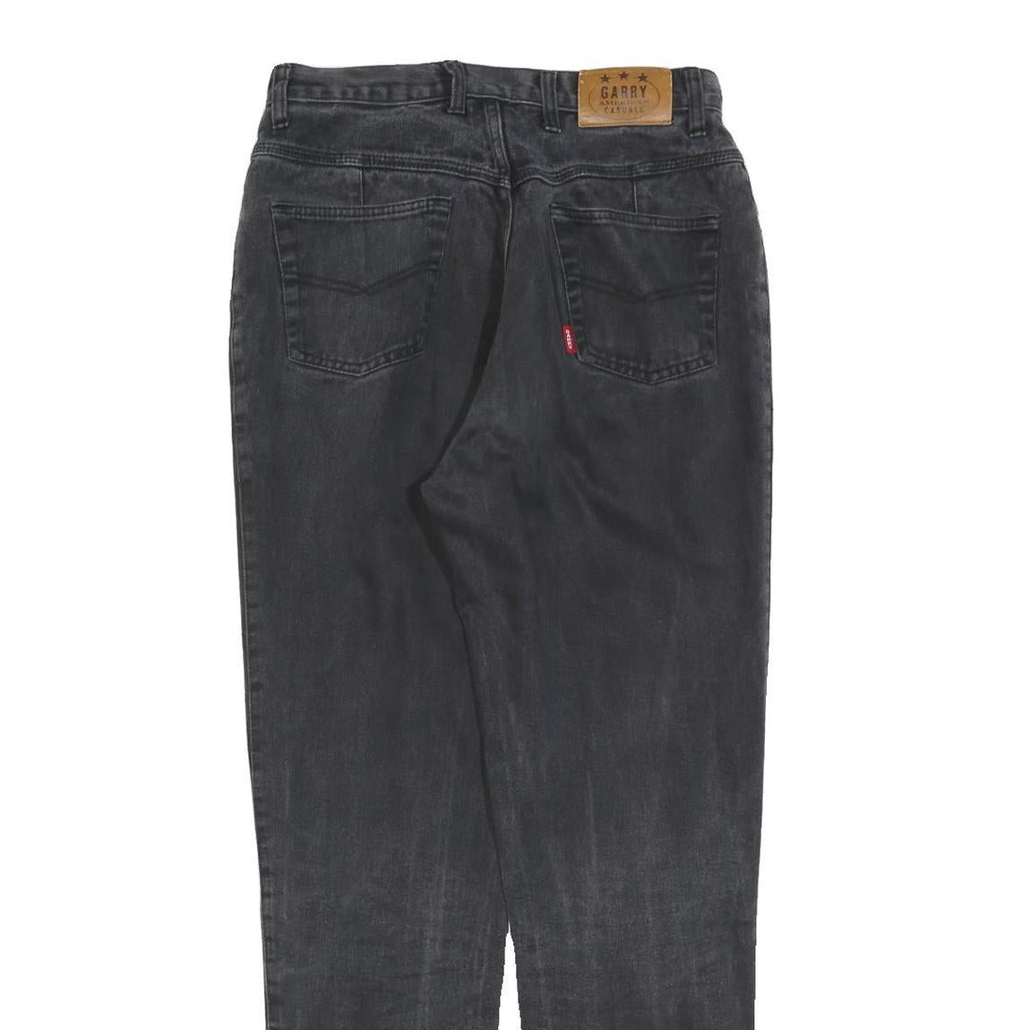 GARRY Womens Jeans Black Regular Straight Denim Medium W28 L30 Stylish Zip