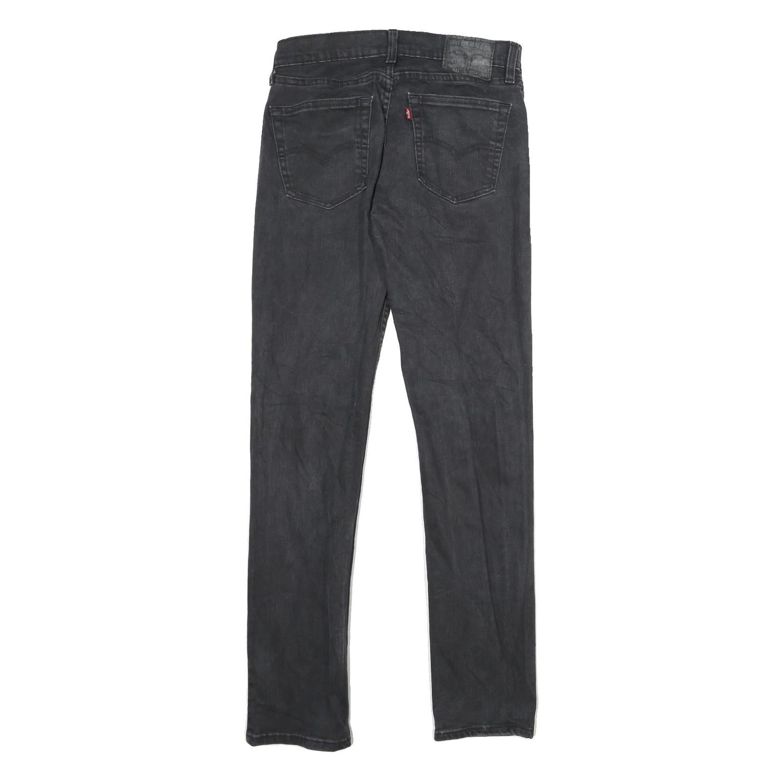 LEVI'S 511 Mens Jeans Black Slim Skinny Denim Medium W31 L34 Zip Closure