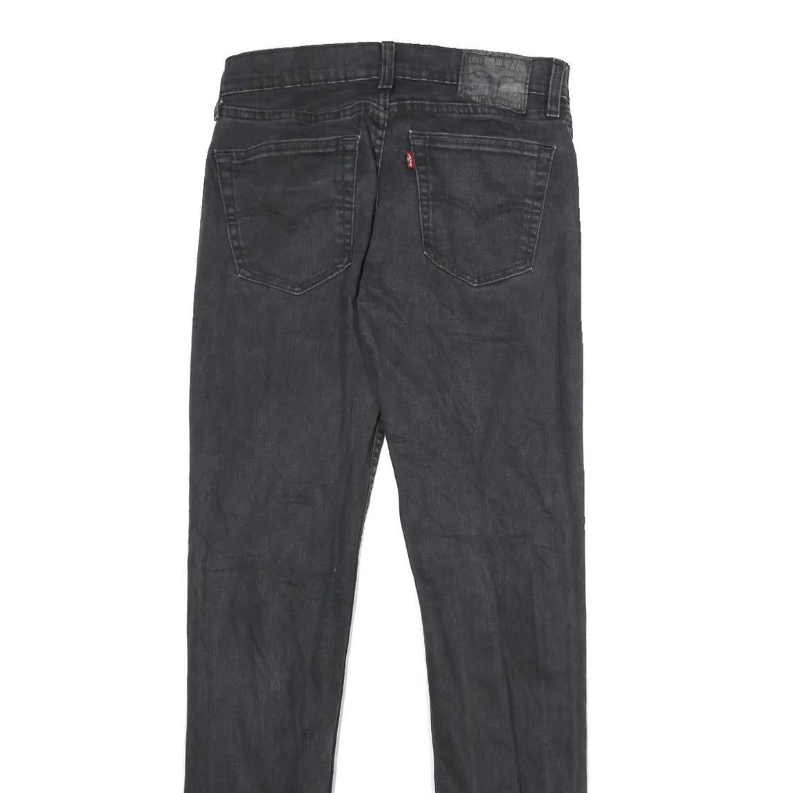 LEVI'S 511 Mens Jeans Black Slim Skinny Denim Medium W31 L34 Zip Closure