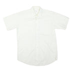 YVES SAINT LAURENT Mens White Regular Fit Short Sleeve Shirt L Cotton Blend