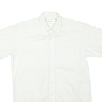 YVES SAINT LAURENT Mens White Regular Fit Short Sleeve Shirt L Cotton Blend