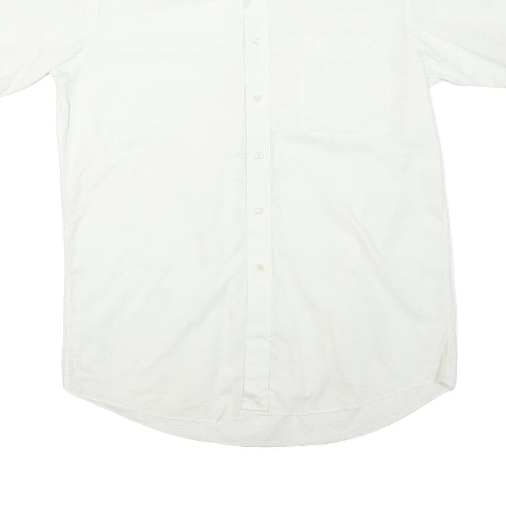 YVES SAINT LAURENT Mens White Regular Fit Short Sleeve Shirt L Cotton Blend