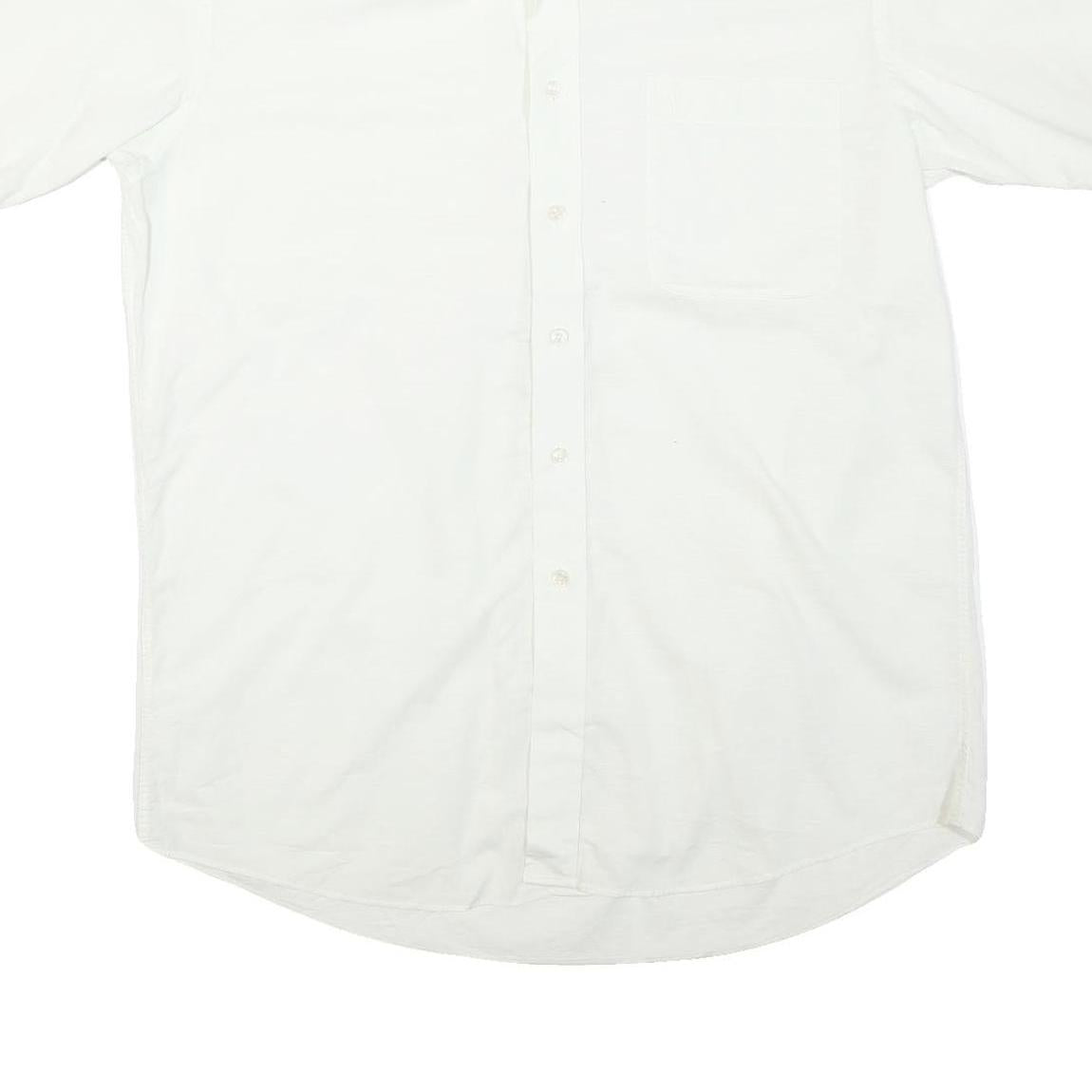 YVES SAINT LAURENT Mens White Regular Fit Short Sleeve Shirt L Cotton Blend