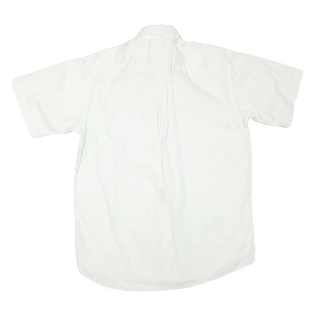 YVES SAINT LAURENT Mens White Regular Fit Short Sleeve Shirt L Cotton Blend