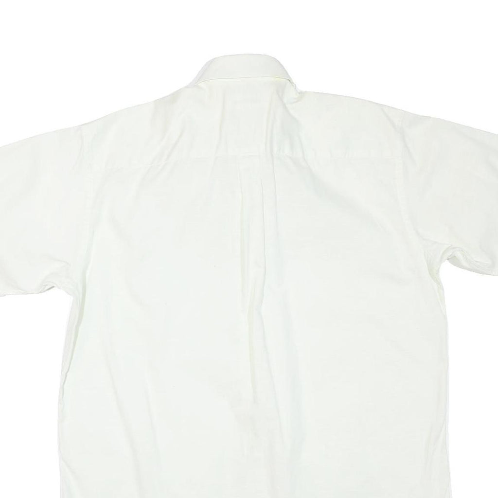 YVES SAINT LAURENT Mens White Regular Fit Short Sleeve Shirt L Cotton Blend
