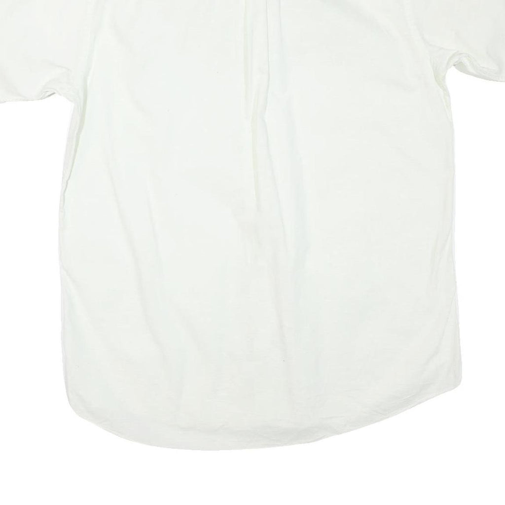 YVES SAINT LAURENT Mens White Regular Fit Short Sleeve Shirt L Cotton Blend