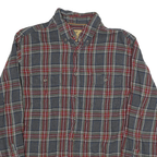 OUTDOOR LIFE Mens Blue & Red Check Shirt L Button-Down Neck Cotton Blend Casual