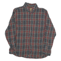 OUTDOOR LIFE Mens Blue & Red Check Shirt L Button-Down Neck Cotton Blend Casual
