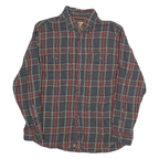 OUTDOOR LIFE Mens Blue & Red Check Shirt L Button-Down Neck Cotton Blend Casual