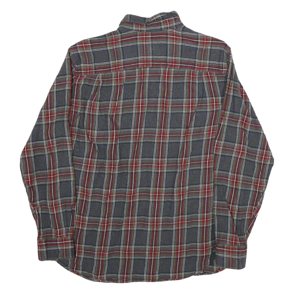 OUTDOOR LIFE Mens Blue & Red Check Shirt L Button-Down Neck Cotton Blend Casual