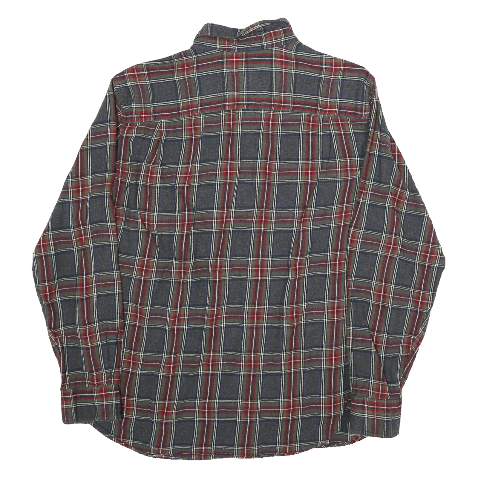 OUTDOOR LIFE Mens Blue & Red Check Shirt L Button-Down Neck Cotton Blend Casual