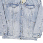 LEVI'S Womens Blue Denim Sherpa Collar Jacket XS Cotton Blend Button Closure