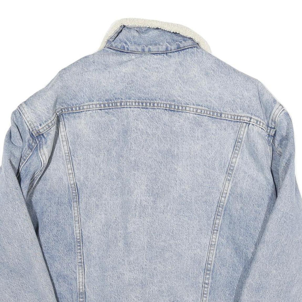 LEVI'S Womens Blue Denim Sherpa Collar Jacket XS Cotton Blend Button Closure