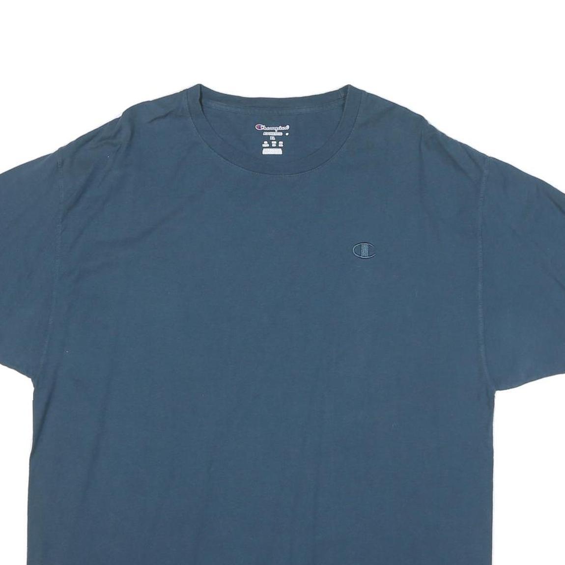 CHAMPION Mens Blue Graphic T-Shirt XL Short Sleeve Crew Neck Cotton Blend Casual