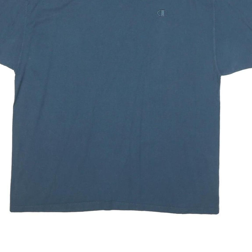 CHAMPION Mens Blue Graphic T-Shirt XL Short Sleeve Crew Neck Cotton Blend Casual