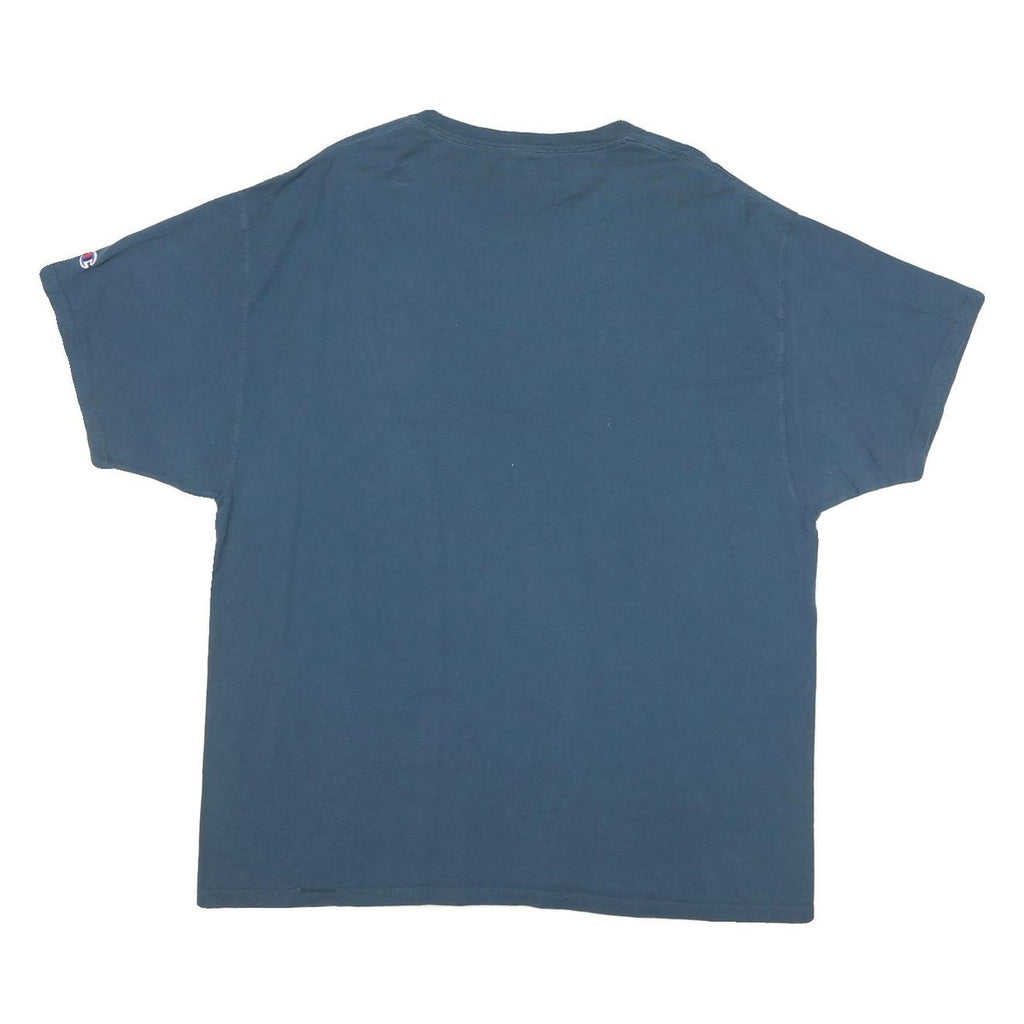 CHAMPION Mens Blue Graphic T-Shirt XL Short Sleeve Crew Neck Cotton Blend Casual