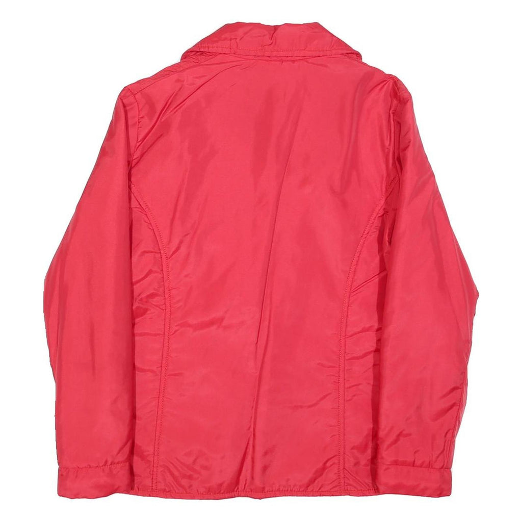 Womens Red Plain Zip Jacket L Polyester Blend Classic Casual Outerwear
