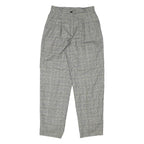 MICHELE Womens Wool Blend Relaxed Check Trousers W28 L30 Classic Fit