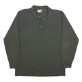 PUMA Mens Black Long Sleeve Plain XL Cotton Polo Shirt Pocket Casual