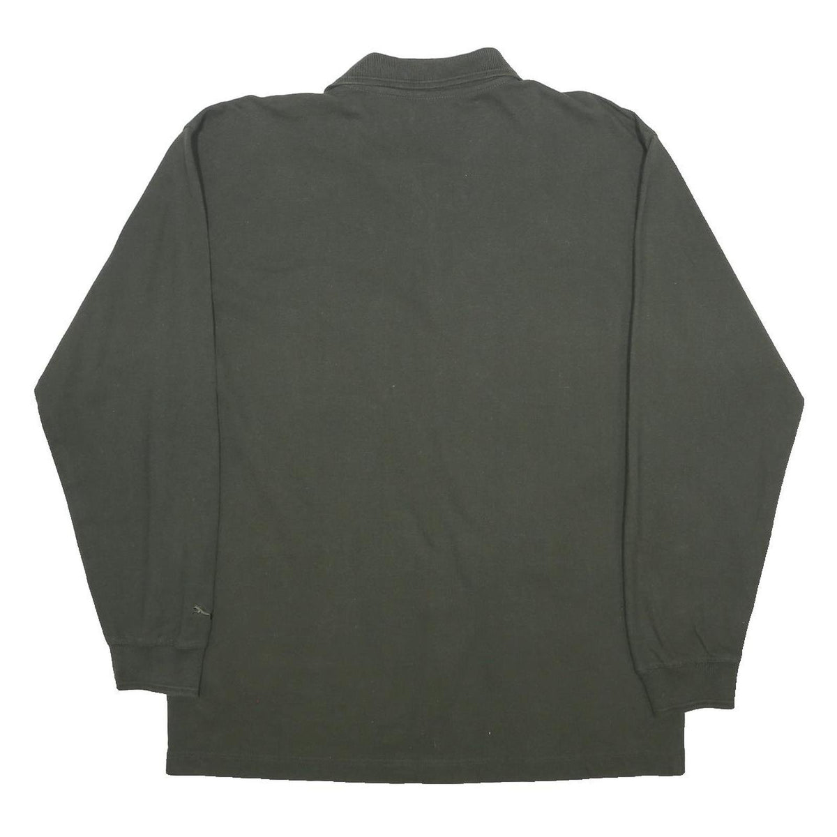 PUMA Mens Black Long Sleeve Plain XL Cotton Polo Shirt Pocket Casual