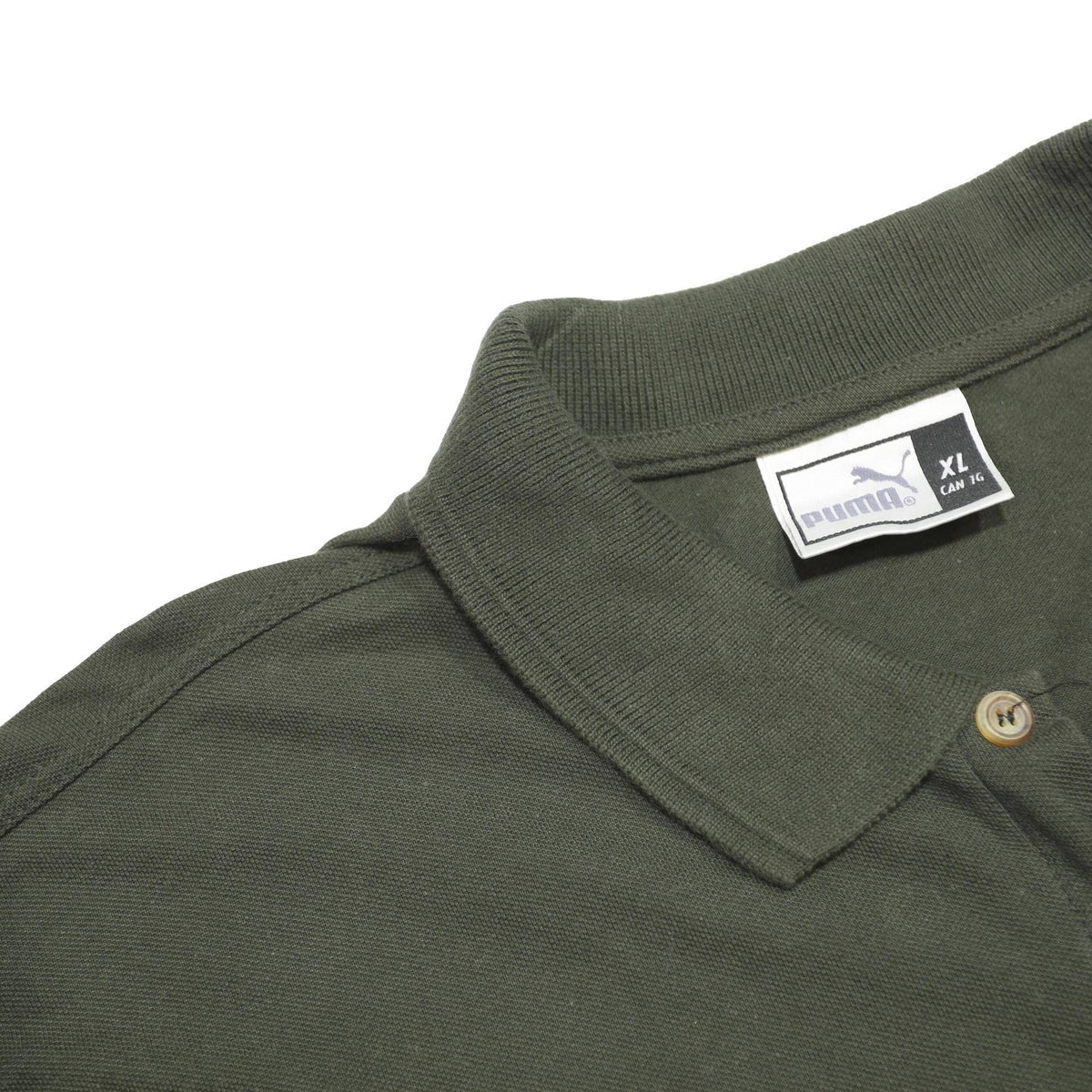 PUMA Mens Black Long Sleeve Plain XL Cotton Polo Shirt Pocket Casual