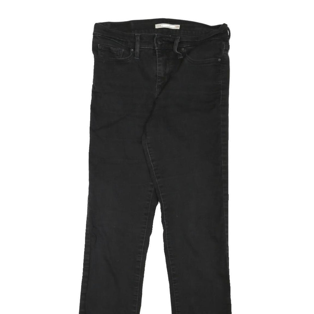 LEVI'S Womens Black Slim Skinny Denim Jeans W28 L32 Zip Closure