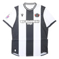 MACRON Mens Black & White Football Shirt 2XL Short Sleeve Round Neck Llandudno
