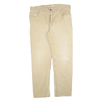 CARHARTT Mens Cotton Blend Beige Relaxed Fit Straight Trousers W40 L34 Workwear