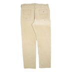 CARHARTT Mens Cotton Blend Beige Relaxed Fit Straight Trousers W40 L34 Workwear