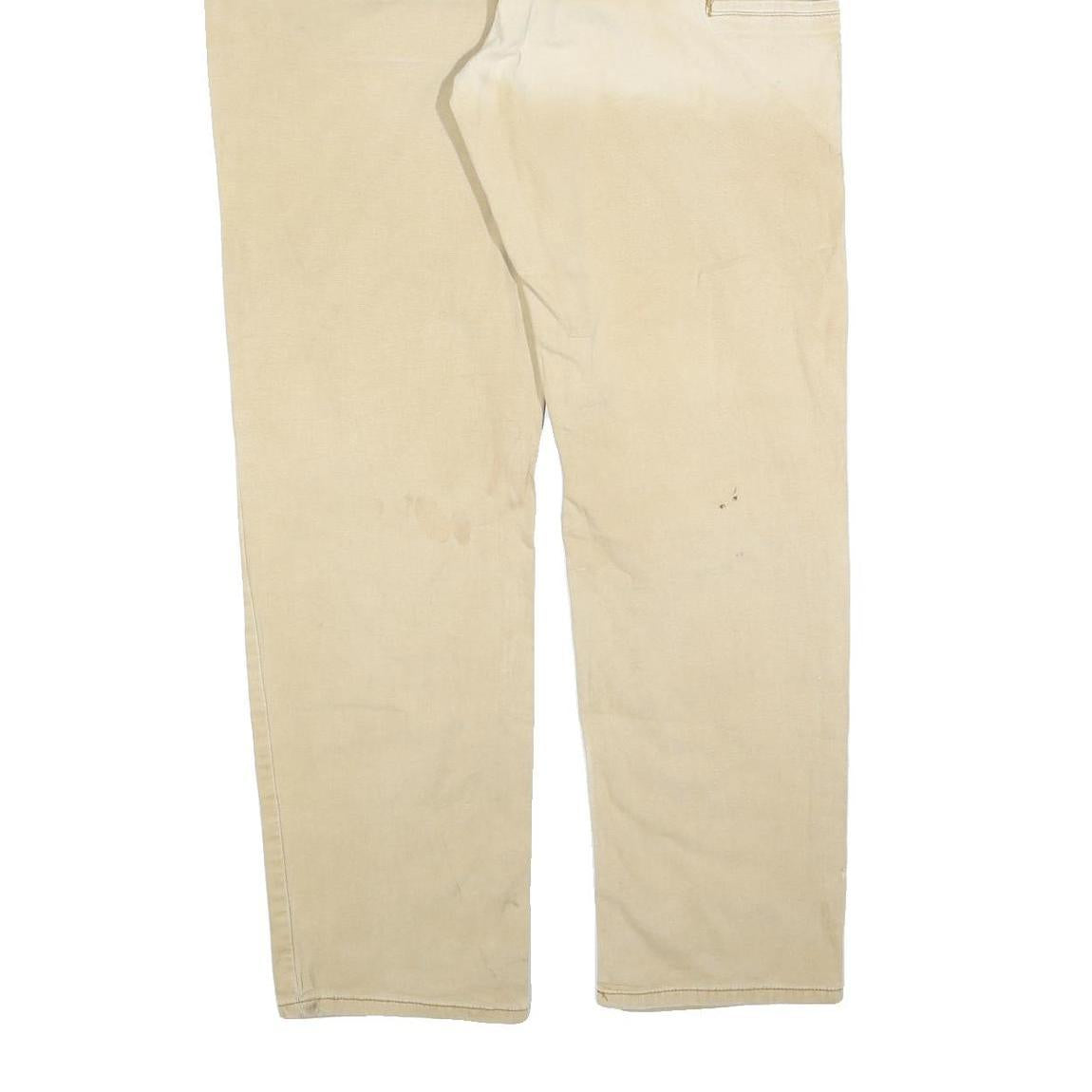 CARHARTT Mens Cotton Blend Beige Relaxed Fit Straight Trousers W40 L34 Workwear