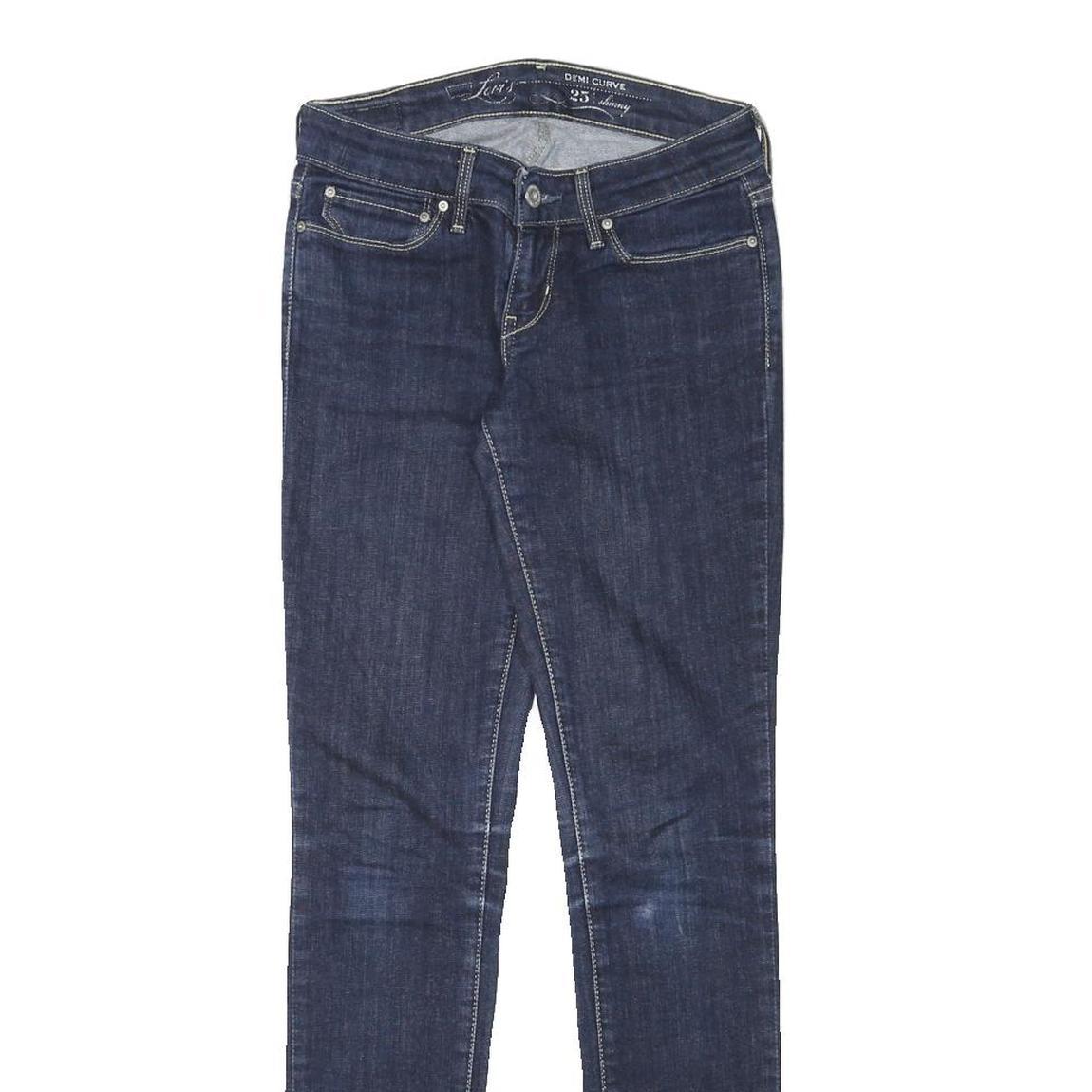 LEVI'S Womens Slim Blue Denim Raw Slim Jeans W25 L29 Stretch Cotton Blend