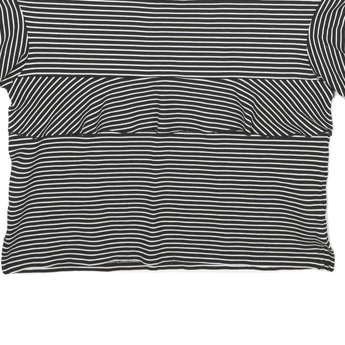 WHISTLES Womens Black & White Striped Basic Top Short Sleeve Round Neck UK 12