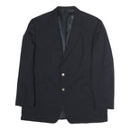 BURBERRY Mens Black Classic Jacket XL Cotton Plain Button Blazer Tailored
