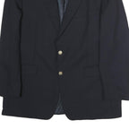 BURBERRY Mens Black Classic Jacket XL Cotton Plain Button Blazer Tailored