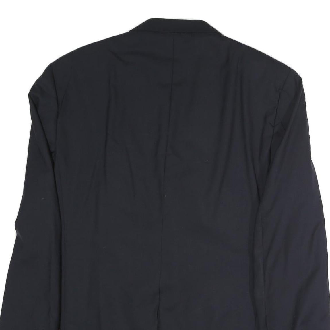 BURBERRY Mens Black Classic Jacket XL Cotton Plain Button Blazer Tailored