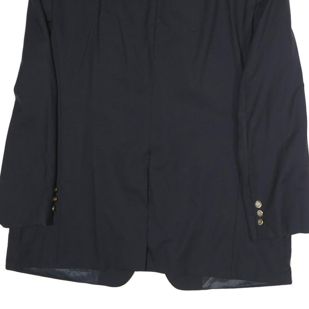 BURBERRY Mens Black Classic Jacket XL Cotton Plain Button Blazer Tailored