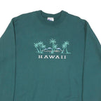 PRO LAYER Womens Green Hawaii Crew Neck M Cotton Blend Sweatshirt Casual