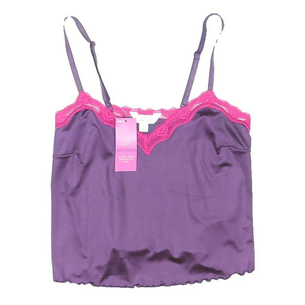 M&S Womens Purple & Pink Camisole Vest S Polyester Blend Adjustable Straps