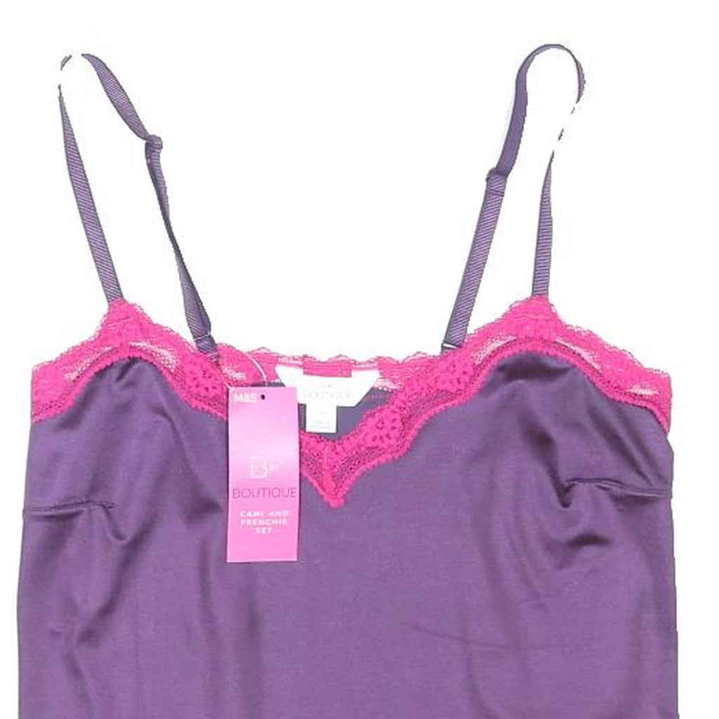 M&S Womens Purple & Pink Camisole Vest S Polyester Blend Adjustable Straps